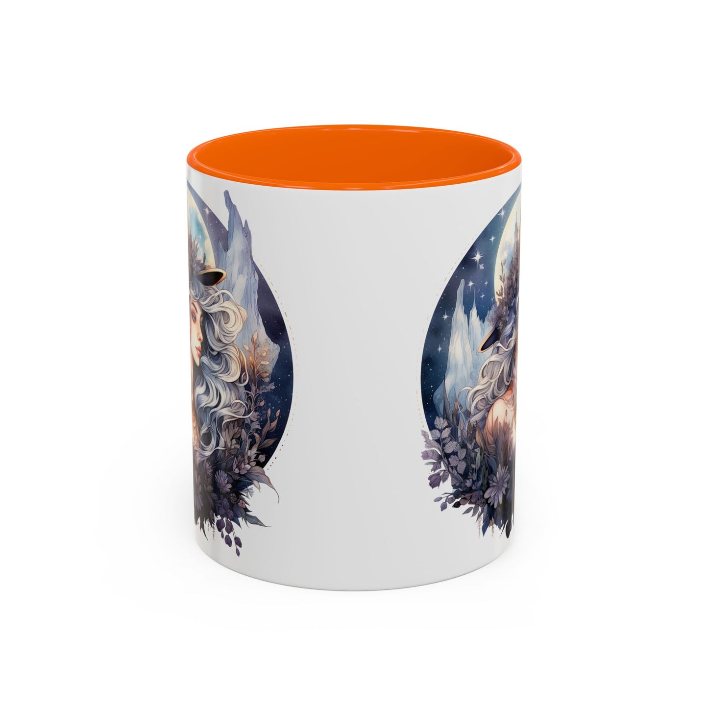 Mystical Floral Accent Coffee Mug, Enchanting Gift for Her, Elegant Home Decor, Celestial Mug, Perfect for Birthdays