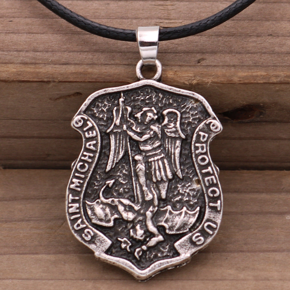 Holy Angel Pendant Vintage Amulet Religious Necklace