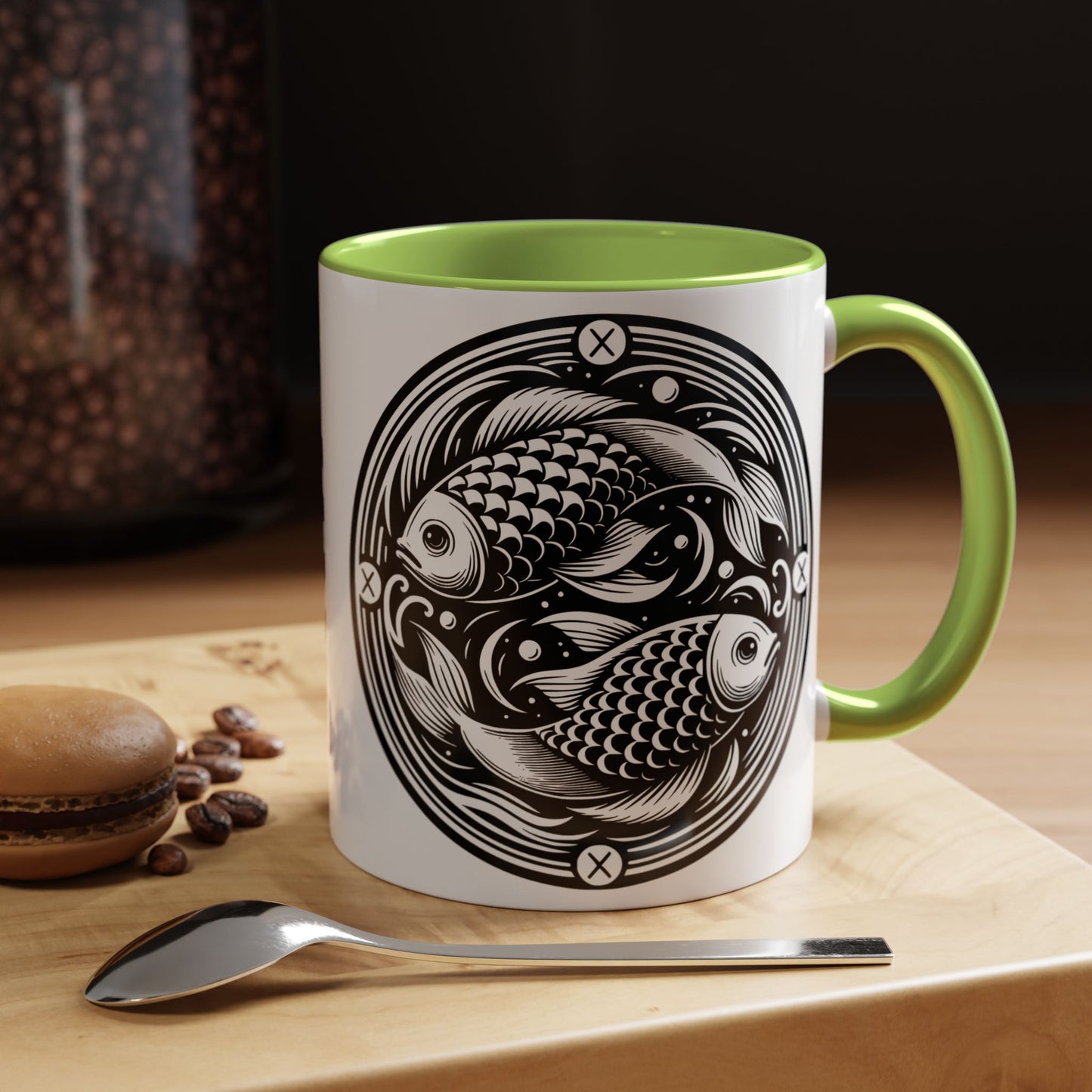 Elegant Koi Fish Accent Coffee Mug - Unique Artwork, Perfect for Tea Lovers, Gift for Him/Her, Home Decor, Birthday Present