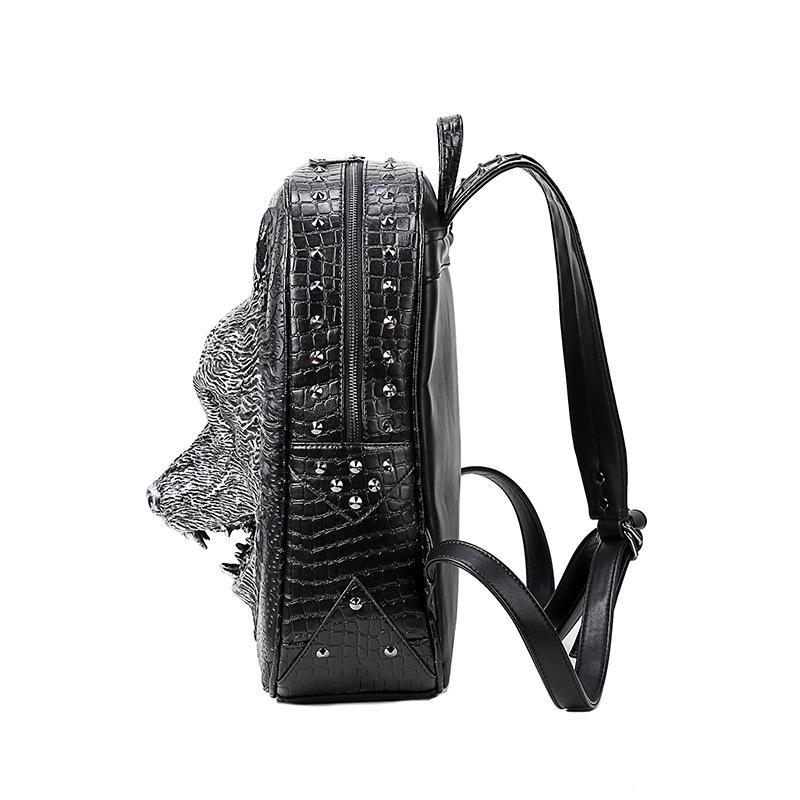 3D Wolf Head Korean Edition Backpack