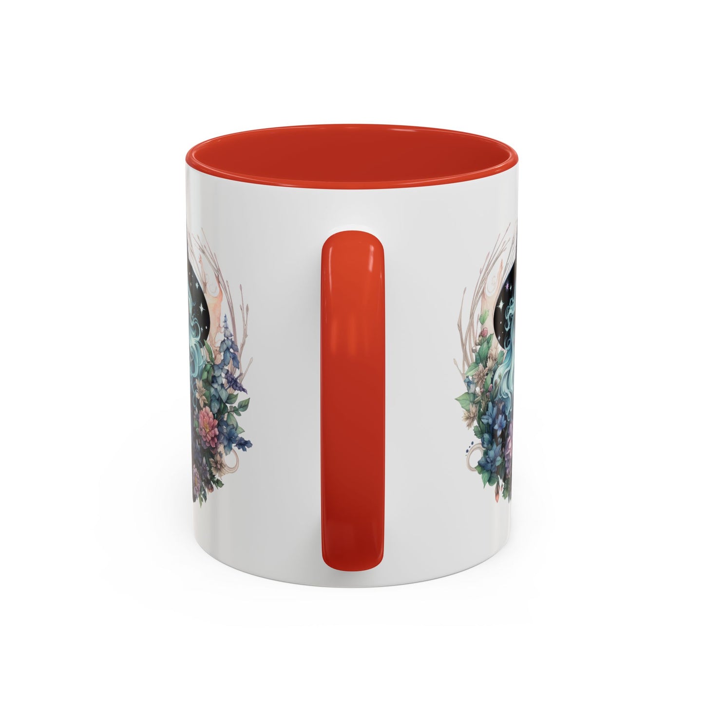 Mystical Floral Witch Coffee Mug with Accent, Gift for Witches, Unique Boho Kitchen Decor, Tea Lover's Mug, Magical Drinkware