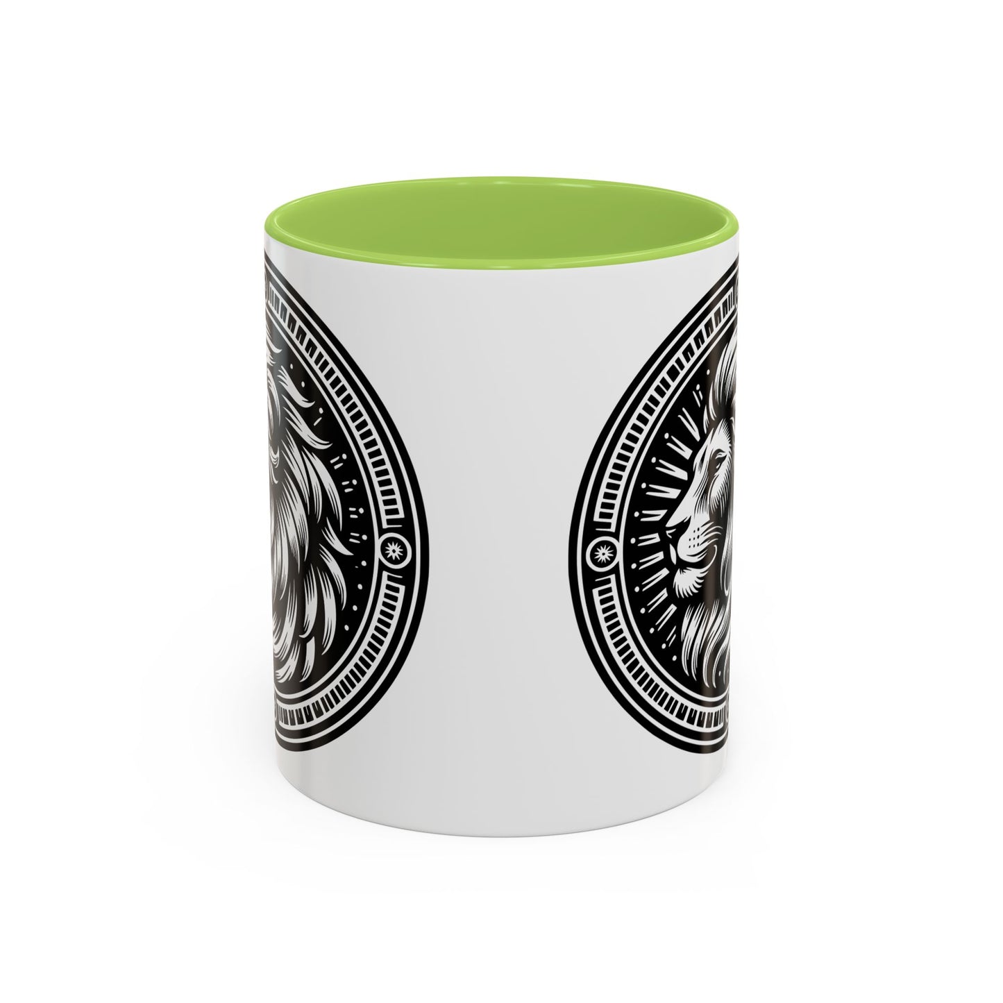 Monochrome Lion Accent Coffee Mug, Boho Lion Mug, Animal Print Coffee Cup, Unique Gift for Coffee Lovers, Home Decor