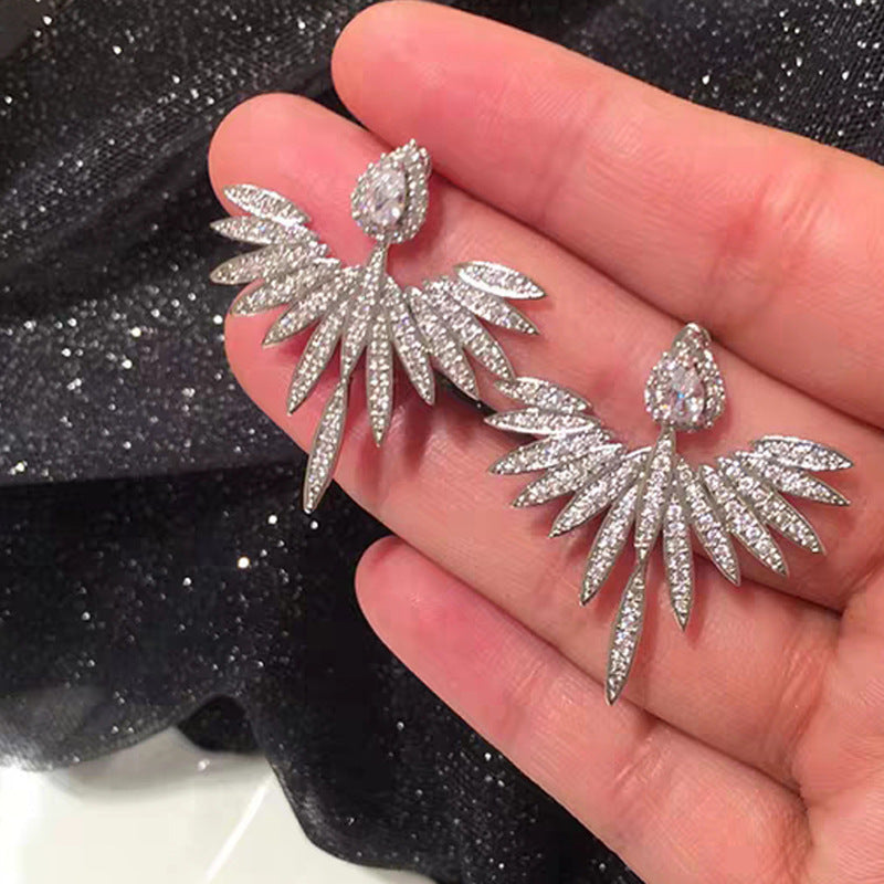 Zircon boucles d'oreilles ailes d'ange boucles d'oreilles
