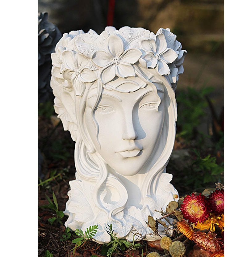 Goddess Figurine Art Resin Plant Flower Pot