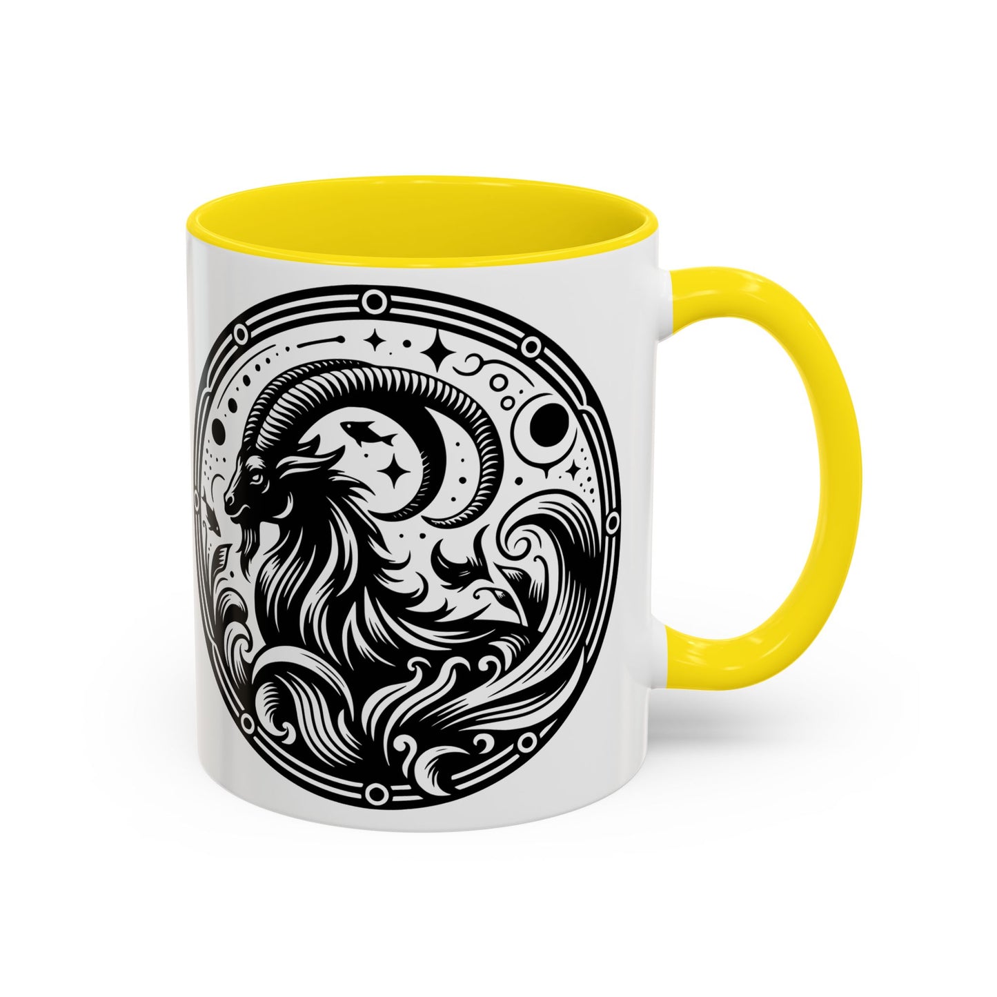 Astrological Black and White Accent Coffee Mug - Zodiac Sign, Horoscope Gift, Astrology Lovers, Unique Kitchen Decor, Cosmic Drinkware