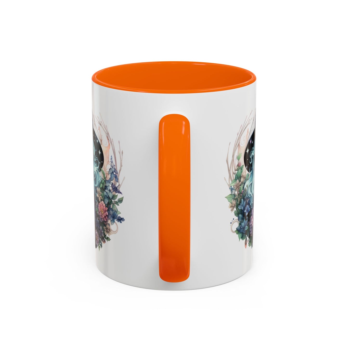 Mystical Floral Witch Coffee Mug with Accent, Gift for Witches, Unique Boho Kitchen Decor, Tea Lover's Mug, Magical Drinkware