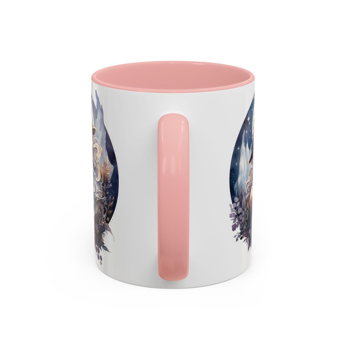 Mystical Floral Accent Coffee Mug, Enchanting Gift for Her, Elegant Home Decor, Celestial Mug, Perfect for Birthdays