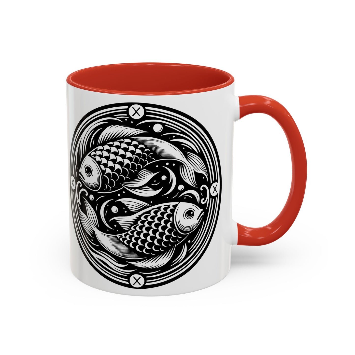 Elegant Koi Fish Accent Coffee Mug - Unique Artwork, Perfect for Tea Lovers, Gift for Him/Her, Home Decor, Birthday Present