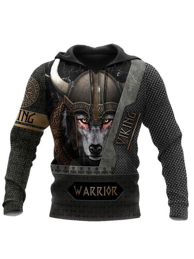 Fashion Street Trend Men's Viking Mythology Sweatshirt