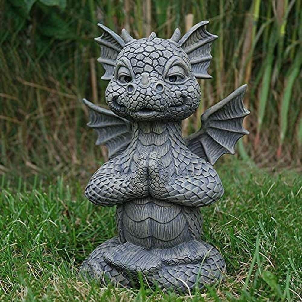 Spot Jardin Dragon Méditation Méditation Prière Résine Décoration Statue