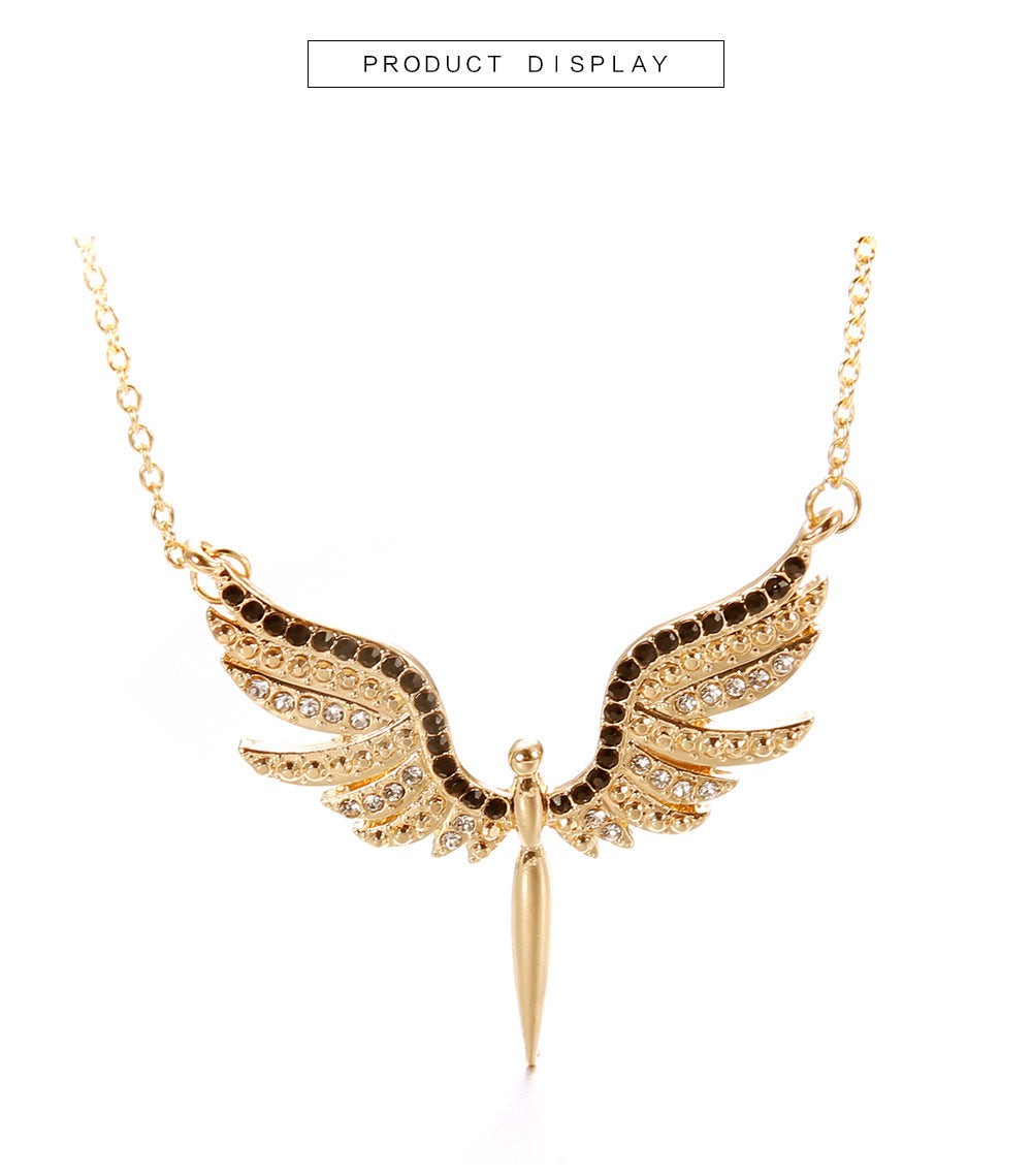 Diamond angel praying to guard angel wings