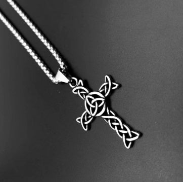 Stainless Steel Necklace Vintage Hollowed-out Titanium Steel Celtic Knot