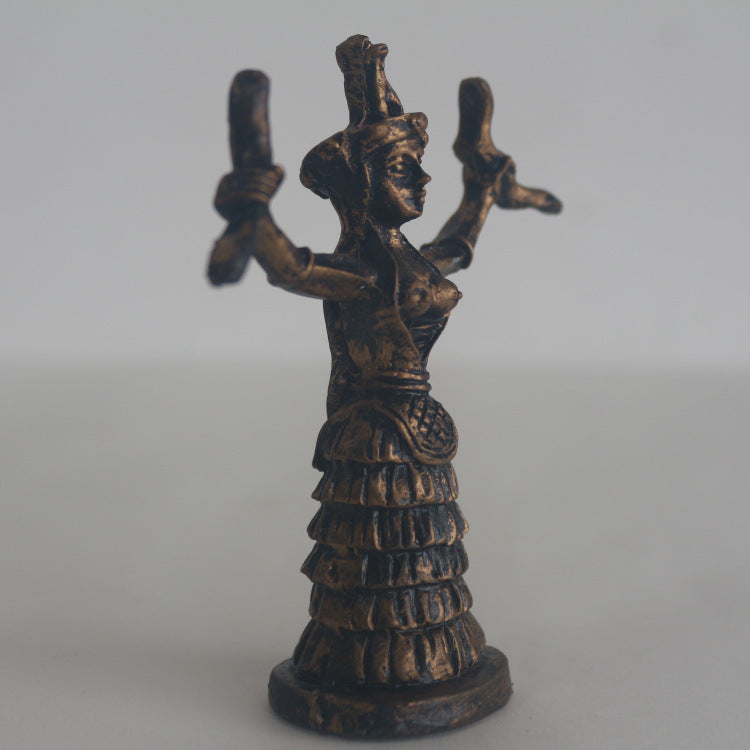 Greek Characters Snake Goddess Psychological Sand Table Resin Ornaments