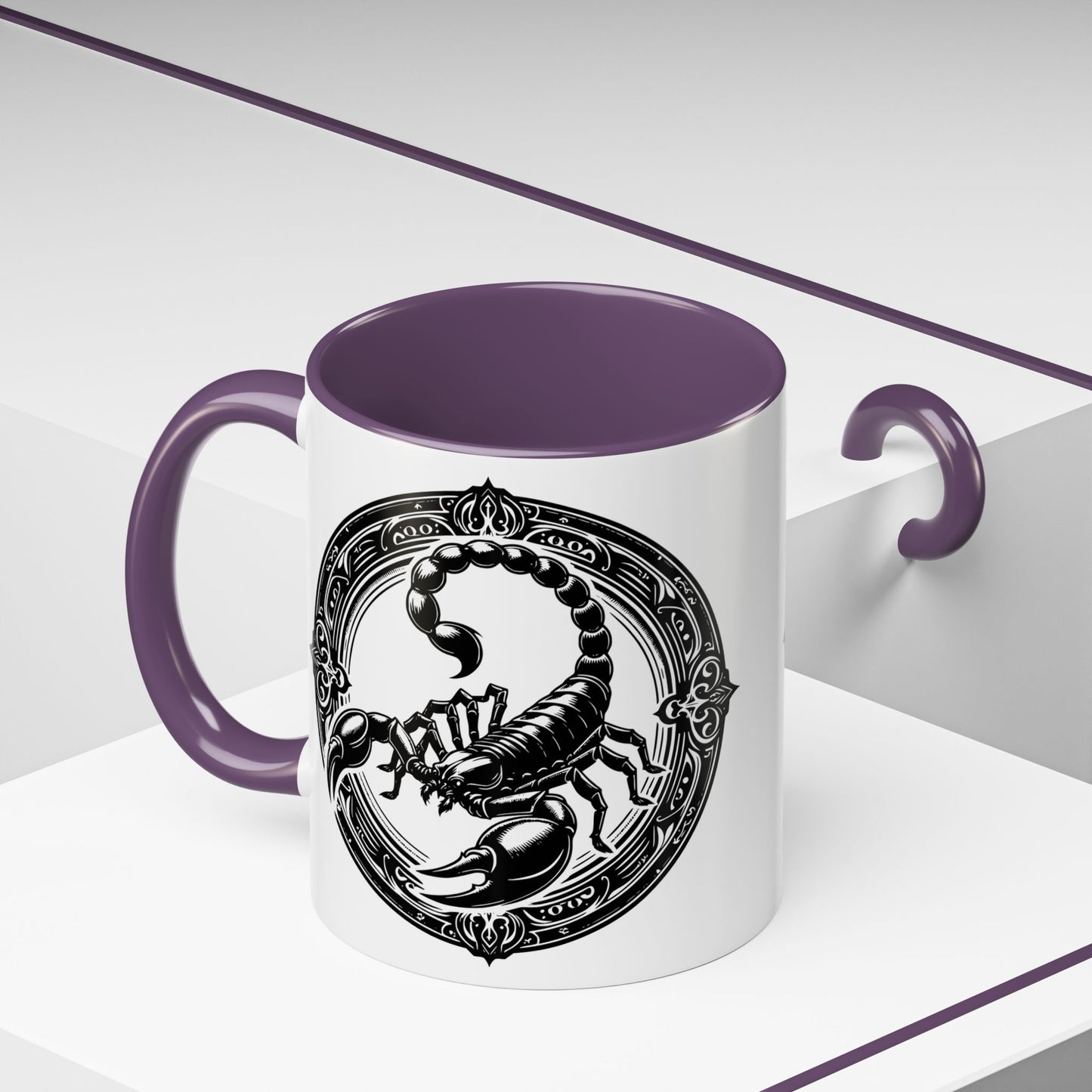 Scorpio Accent Coffee Mug - Personalized Gift, Zodiac Decor, Astrology Lover's Mug, Black and White Design, Birthday Gift
