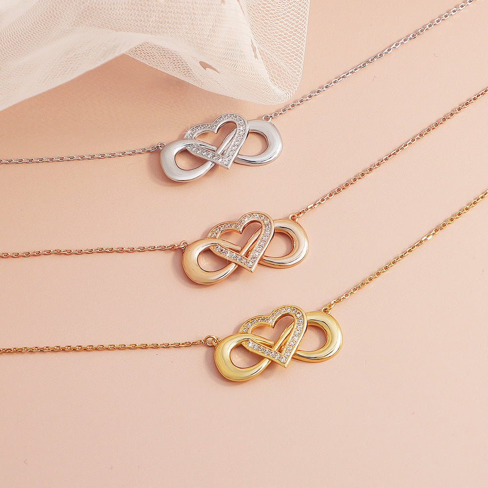 Heart-shaped Cross Clavicle Chain Ins Style Jewelry