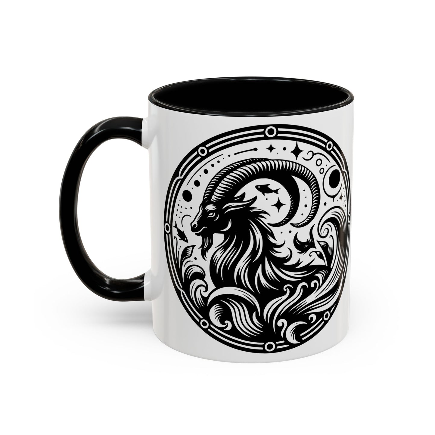 Astrological Black and White Accent Coffee Mug - Zodiac Sign, Horoscope Gift, Astrology Lovers, Unique Kitchen Decor, Cosmic Drinkware