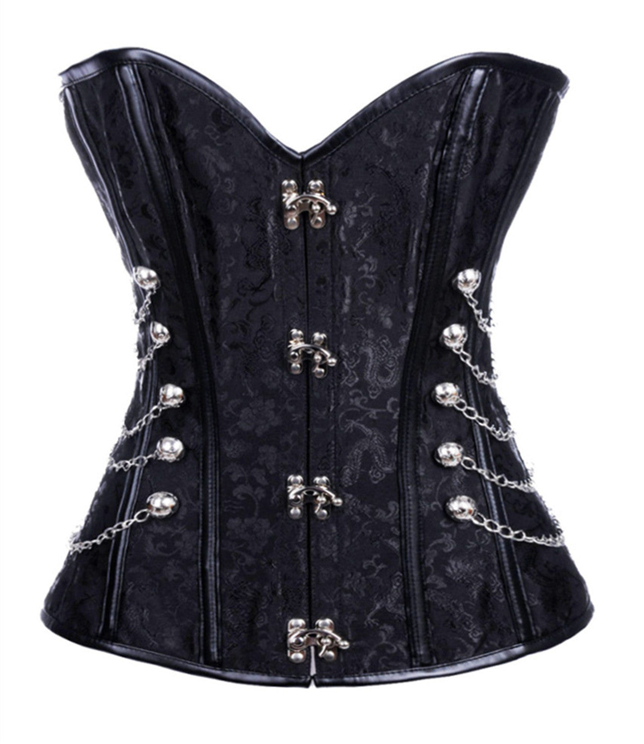 Court Gothic PU Retro Fashion Luxury Sexy Lock Corset