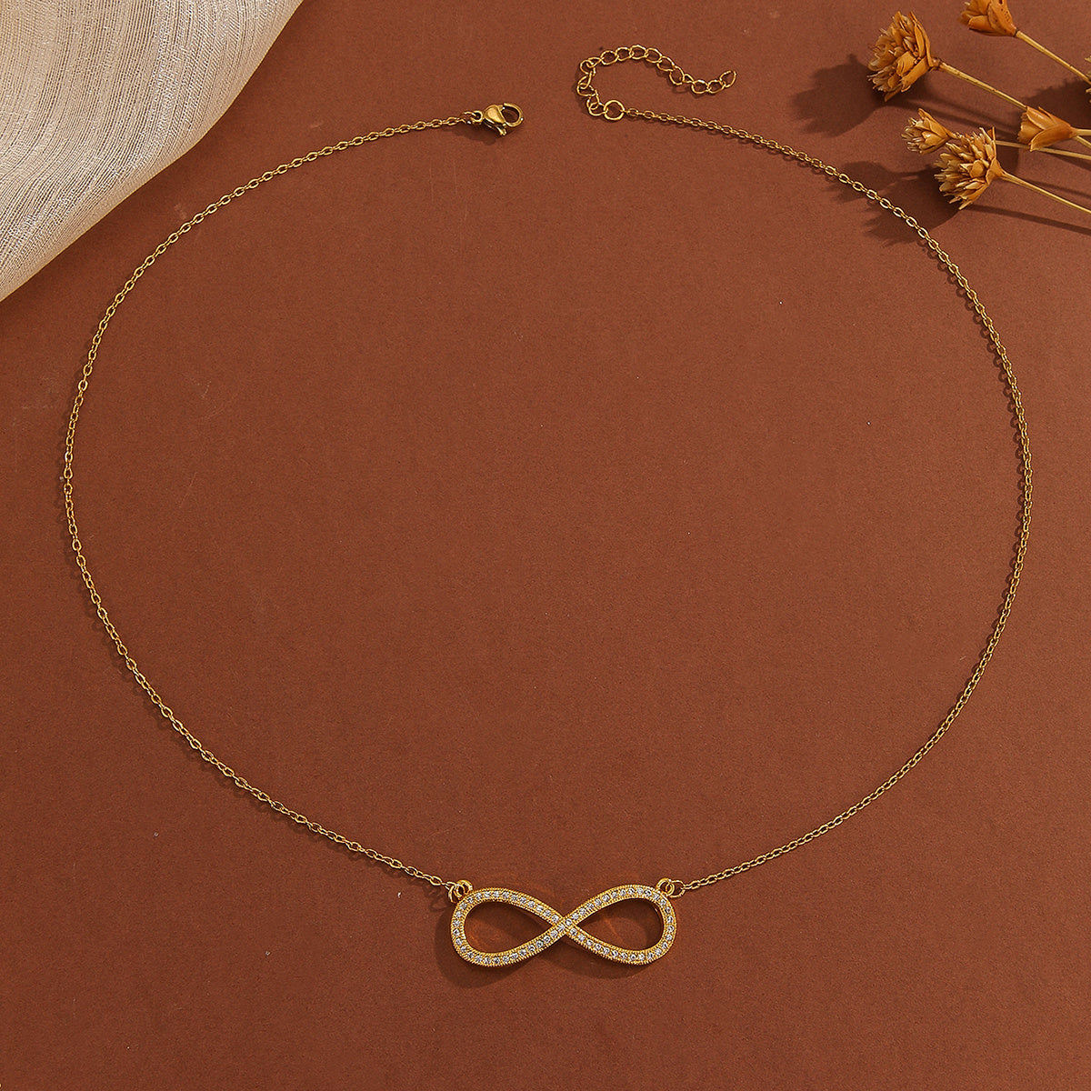 Collier pendentif en diamant étincelant, symbole infinie, élégant et simple – bijoux quotidien pour femmes, cadeau idéal