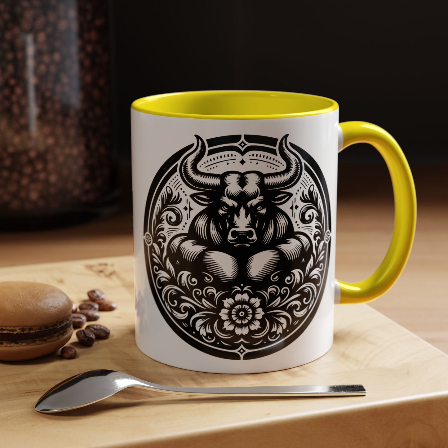 Bull-Themed Accent Coffee Mug for Animal Lovers, Unique Gift for Birthdays, Farmhouse Decor, Coffee Lover's Mug, 11oz and 15oz Options