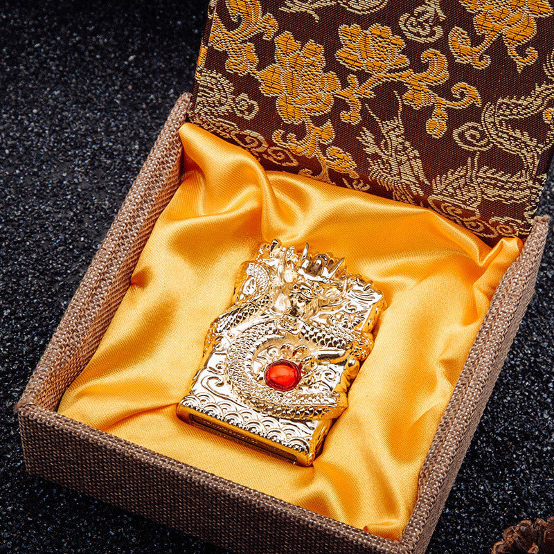 Lighter Tianlong Hollow Armor Carving Dragon Ball Windproof