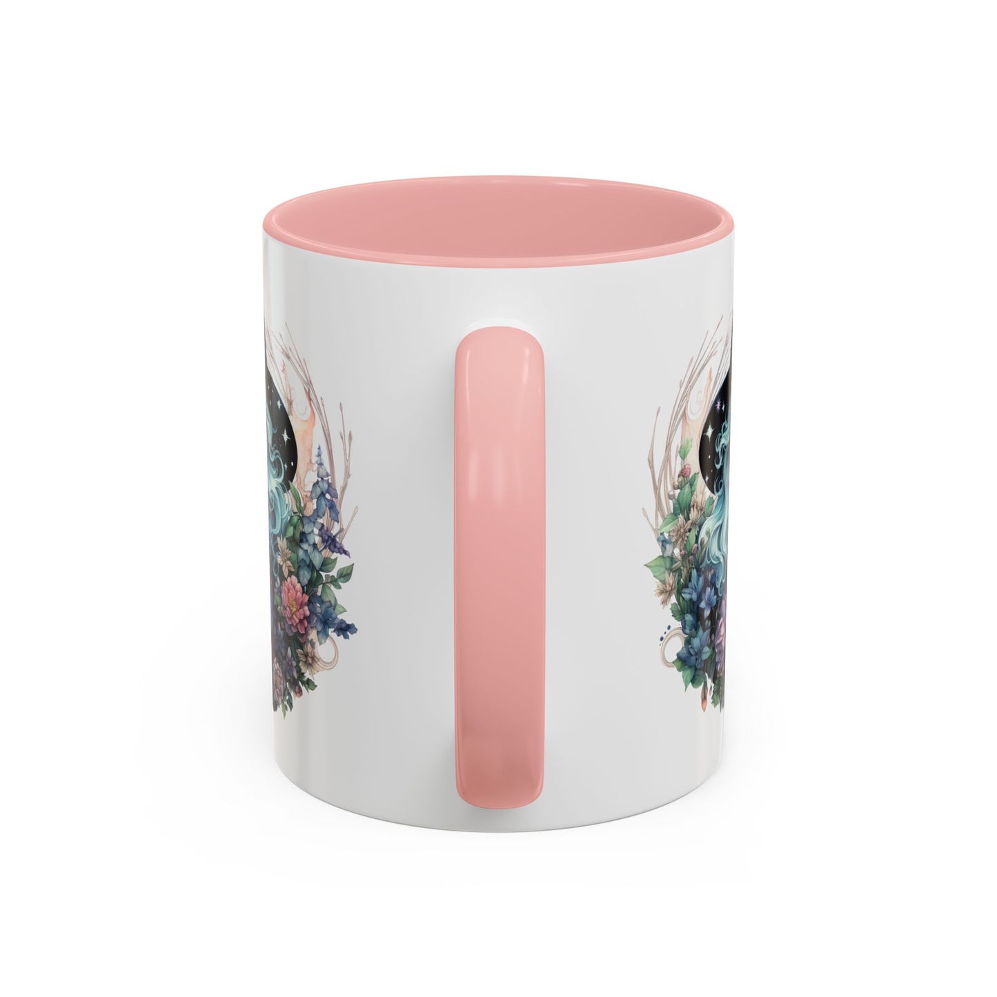 Mystical Floral Witch Coffee Mug with Accent, Gift for Witches, Unique Boho Kitchen Decor, Tea Lover's Mug, Magical Drinkware
