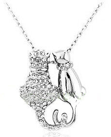 Lovers Couple Cats Pendant Necklace