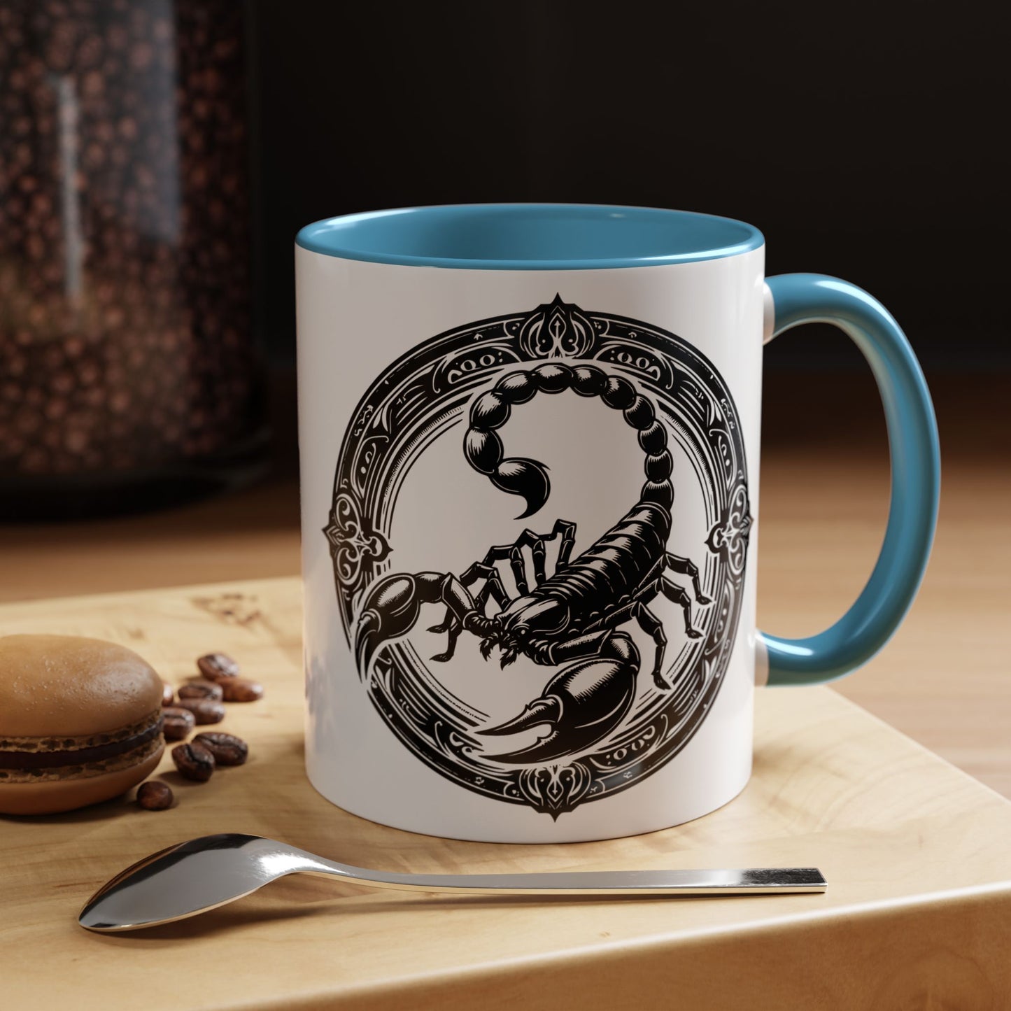 Scorpio Accent Coffee Mug - Personalized Gift, Zodiac Decor, Astrology Lover's Mug, Black and White Design, Birthday Gift