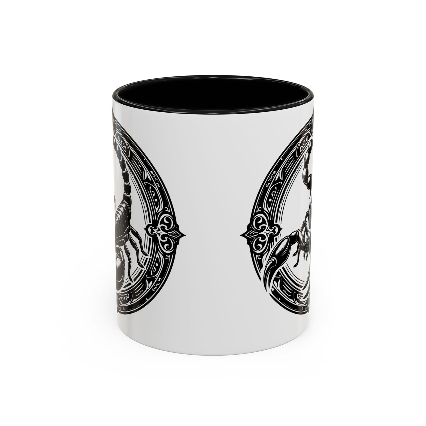 Scorpio Accent Coffee Mug - Personalized Gift, Zodiac Decor, Astrology Lover's Mug, Black and White Design, Birthday Gift