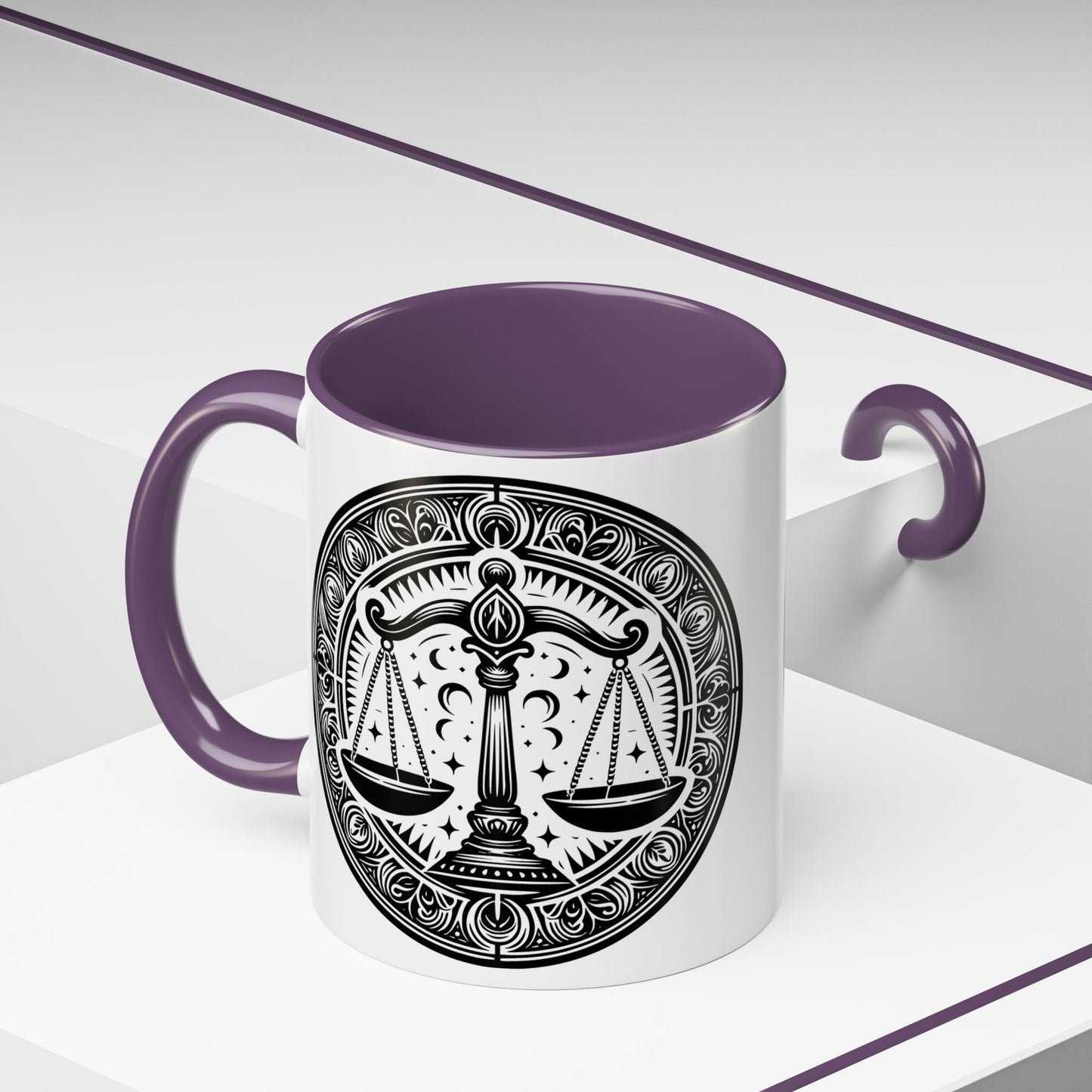 Justice Scale Accent Coffee Mug - Perfect Gift for Lawyers, Graduations, Law School, Legal Professionals, Motivational Decor