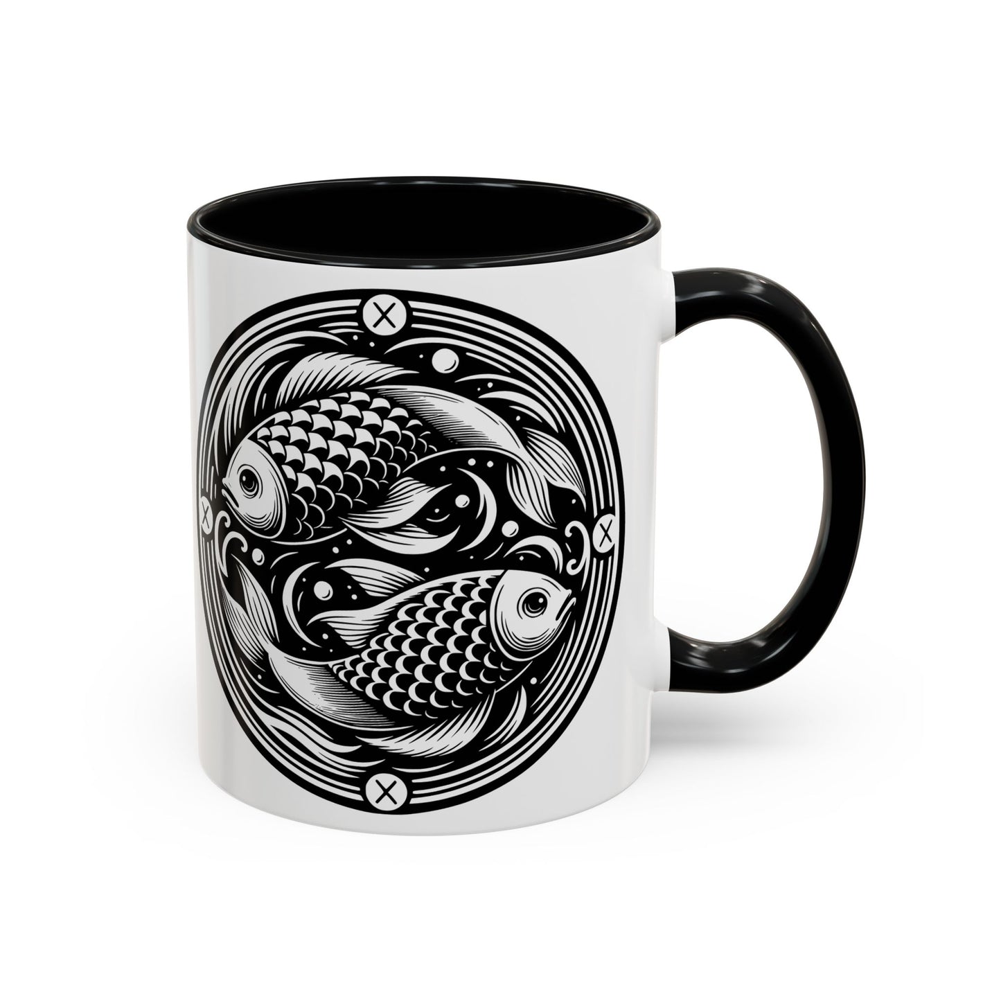 Elegant Koi Fish Accent Coffee Mug - Unique Artwork, Perfect for Tea Lovers, Gift for Him/Her, Home Decor, Birthday Present