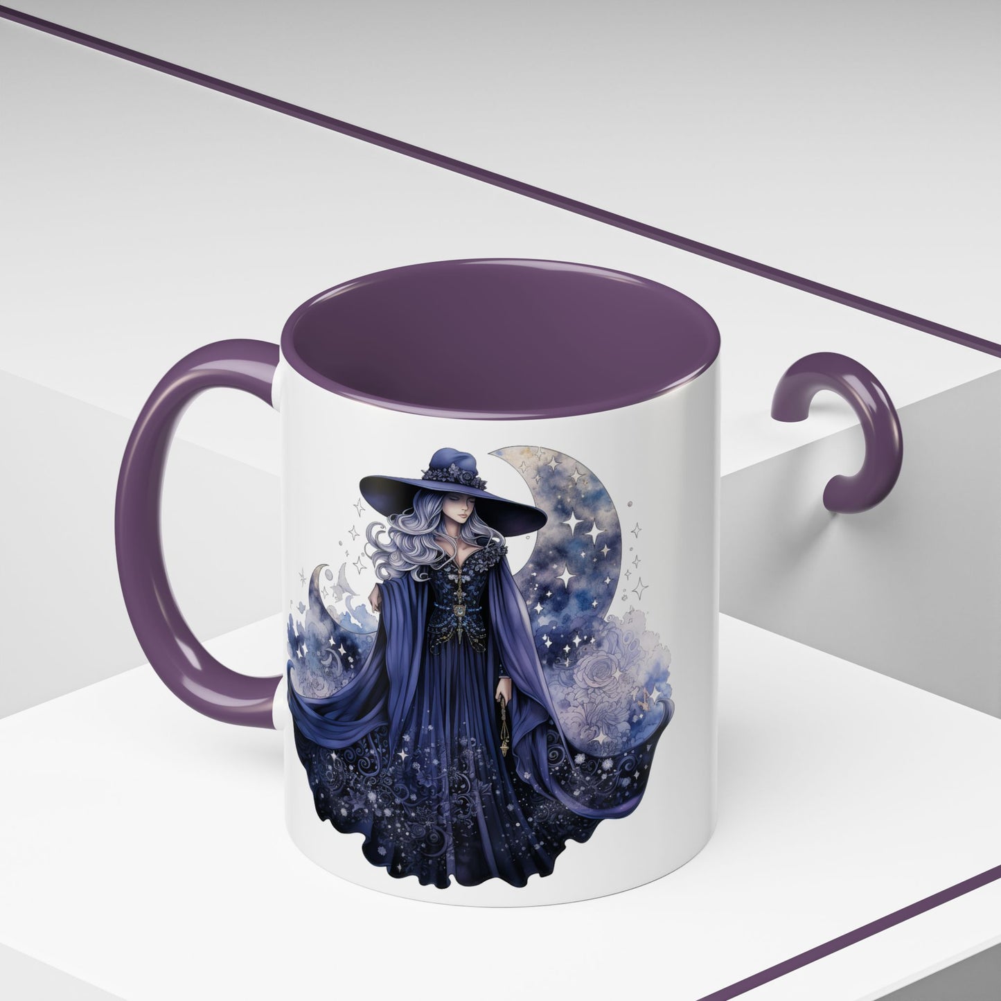 Mystical Sorceress Coffee Mug, Celestial Mug, Witch Coffee Cup, Astrology Drinkware, Enchanted Gift, Moon Phase Mug