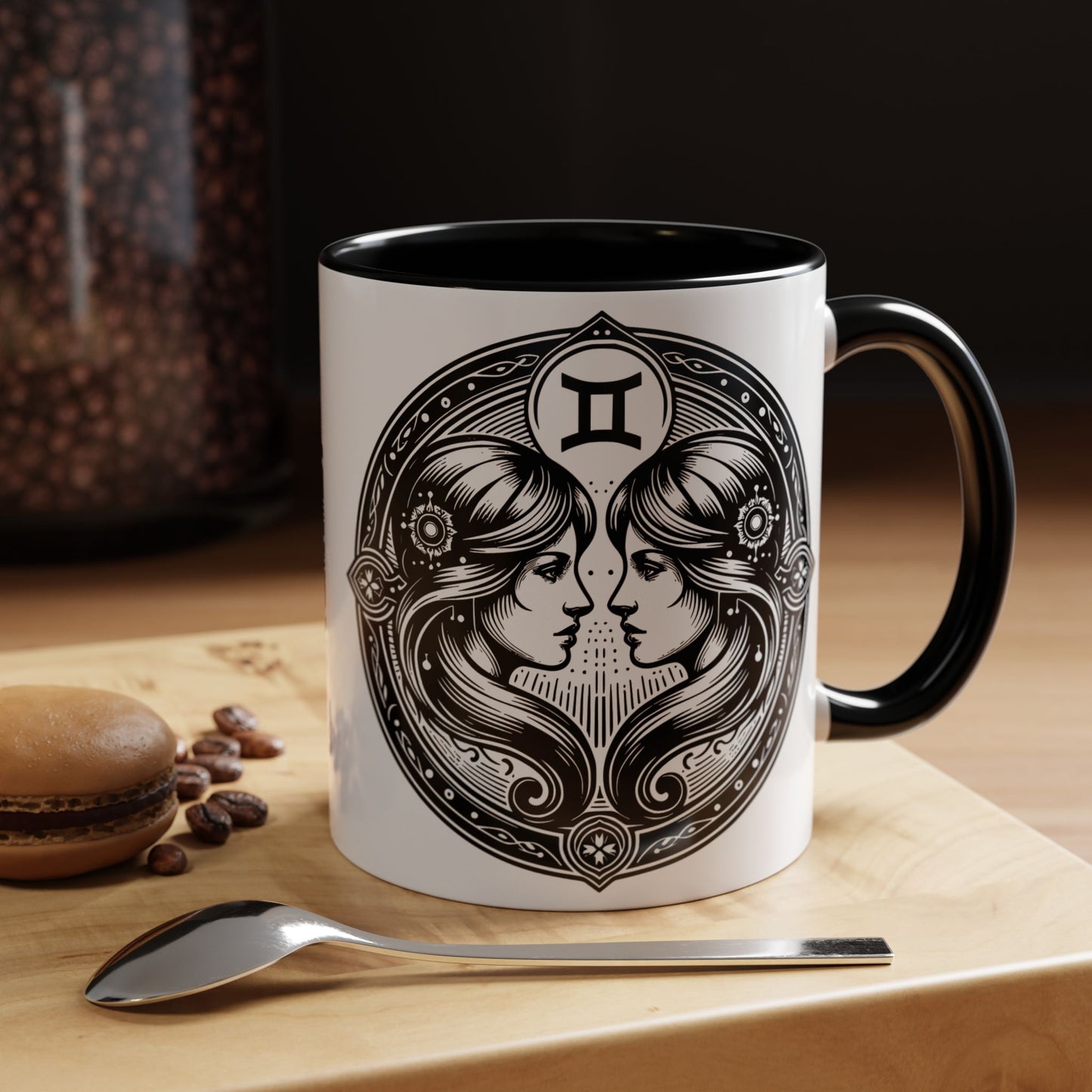 Zodiac Coffee Mug with Gemini Design, Astrology Gift Mug, Horoscope Coffee Cup, Unique Home Decor, Personalized Zodiac Mug