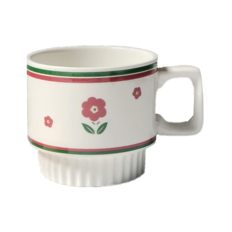 Tulip Flower Pattern Ceramic Mug Cup