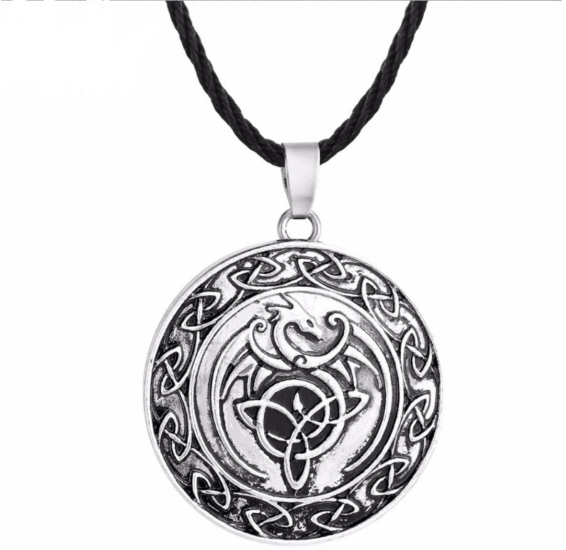 Vintage ancient bronze amulet necklace