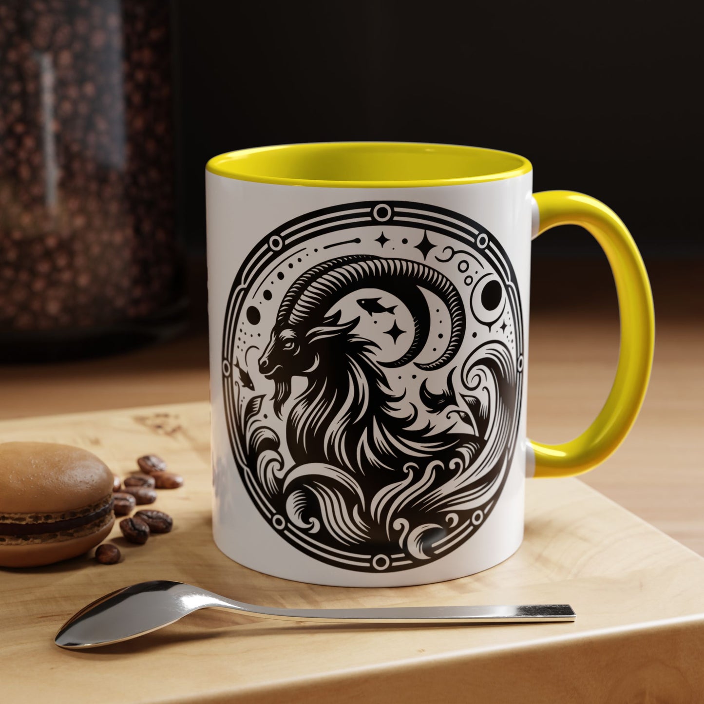 Astrological Black and White Accent Coffee Mug - Zodiac Sign, Horoscope Gift, Astrology Lovers, Unique Kitchen Decor, Cosmic Drinkware