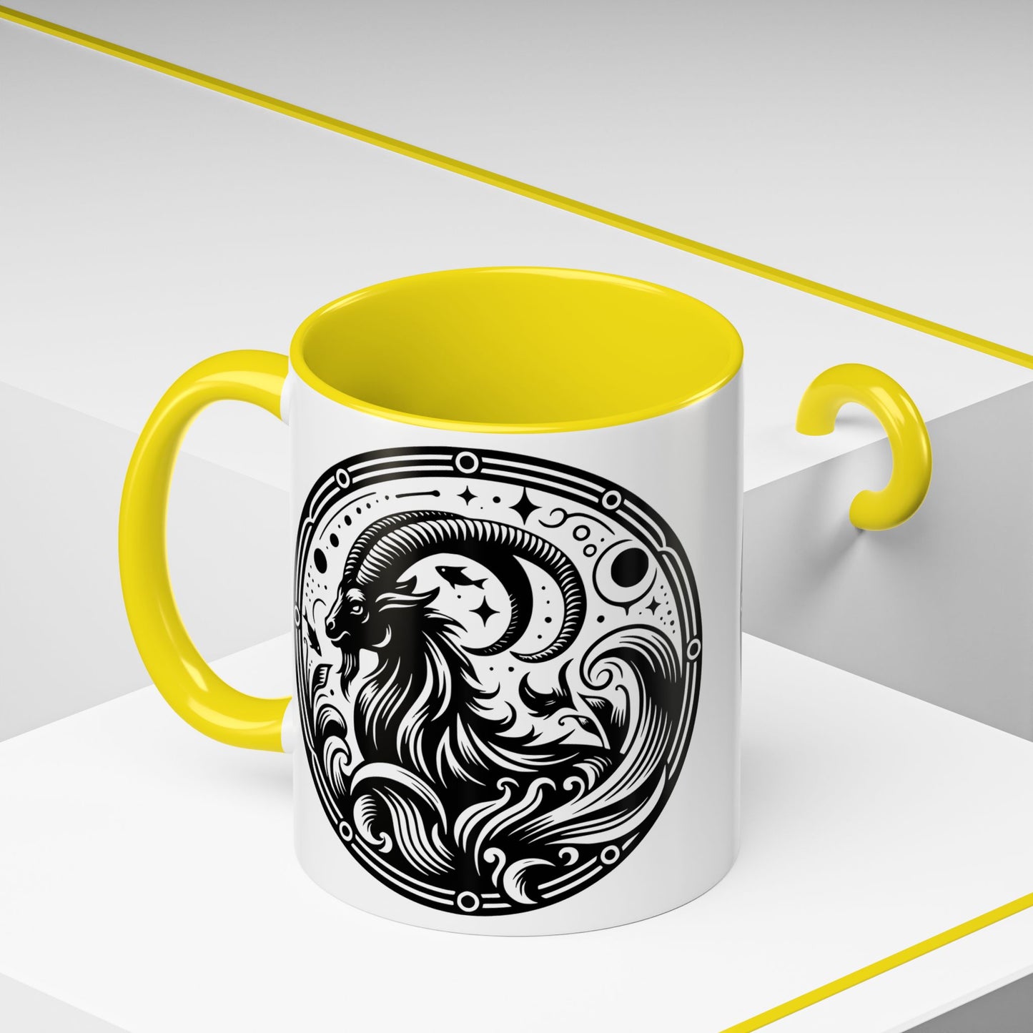 Astrological Black and White Accent Coffee Mug - Zodiac Sign, Horoscope Gift, Astrology Lovers, Unique Kitchen Decor, Cosmic Drinkware
