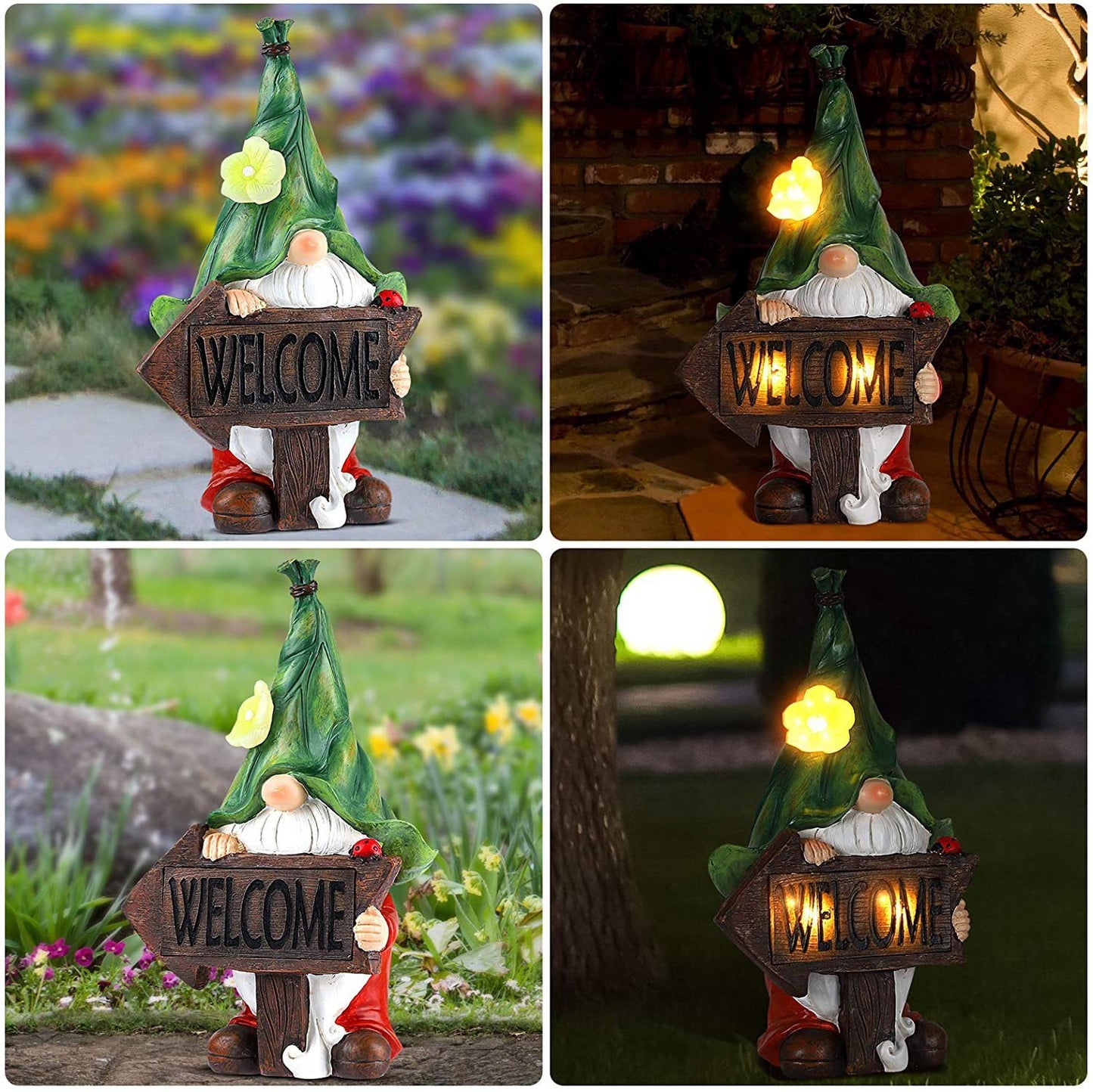 Créatif extérieur Solaire Lampe Décorative Jardin Jardin Artisanat Résine Statue Ornements