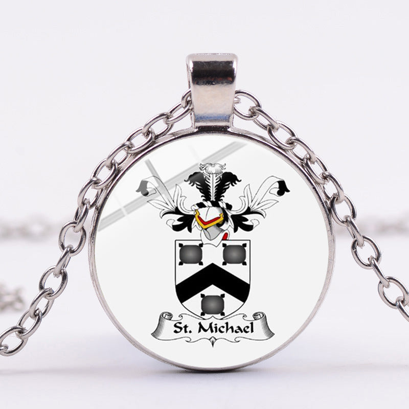 Shield Angel Christian Time Gemstone Pendant Necklace Wholesale