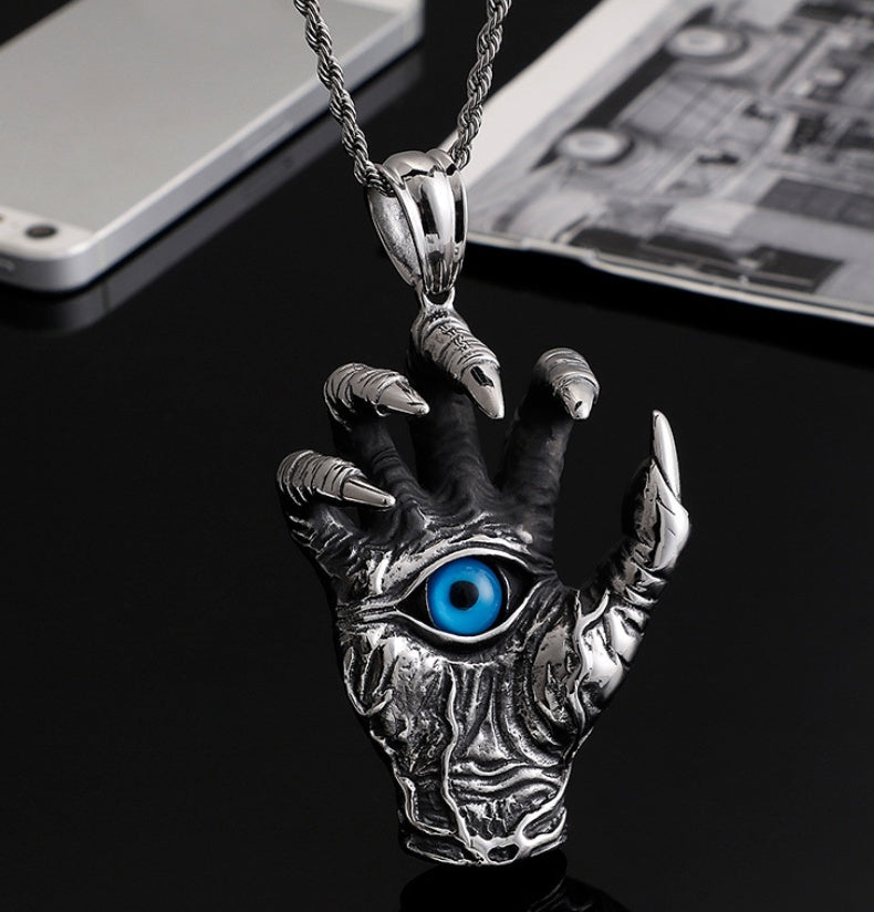 Punk Demon Eye Pendant Necklace
