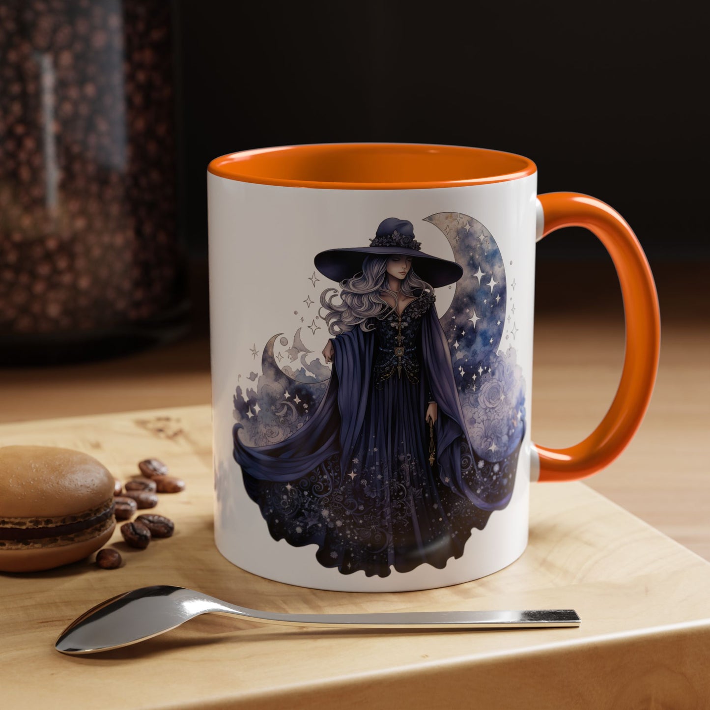 Mystical Sorceress Coffee Mug, Celestial Mug, Witch Coffee Cup, Astrology Drinkware, Enchanted Gift, Moon Phase Mug