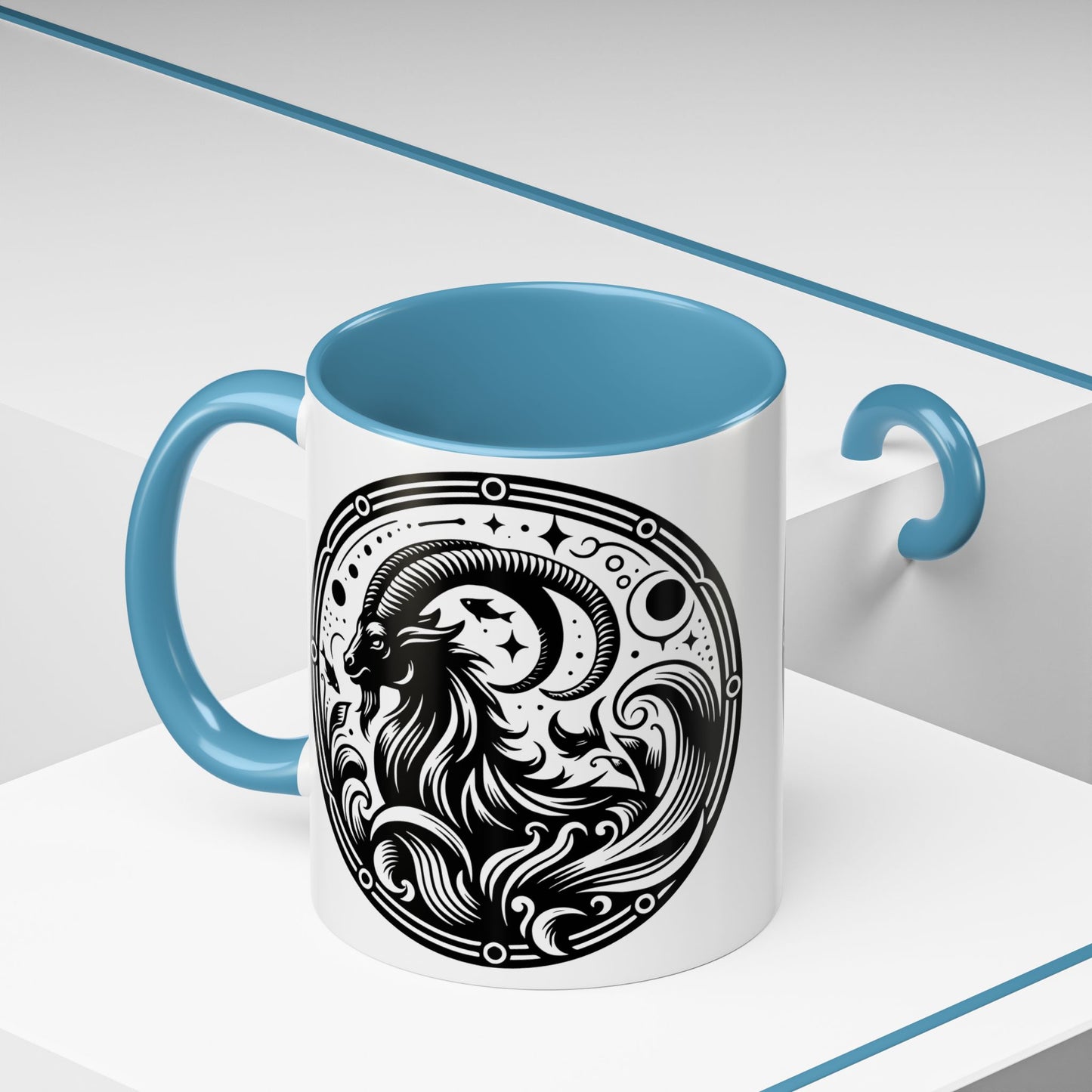 Astrological Black and White Accent Coffee Mug - Zodiac Sign, Horoscope Gift, Astrology Lovers, Unique Kitchen Decor, Cosmic Drinkware