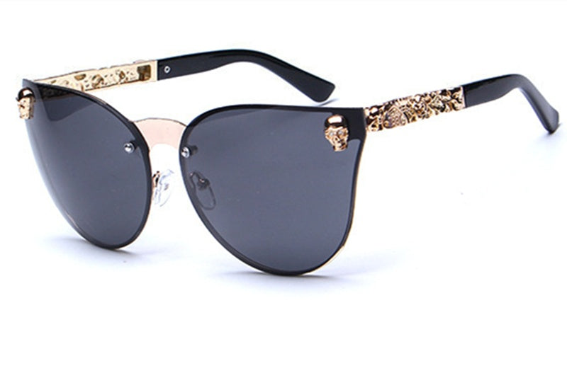 Gothique PC Hommes de Tête de Crâne Décoré Lunettes De Soleil, Exquis Métal Motif Pieds lunettes de Soleil, Femmes