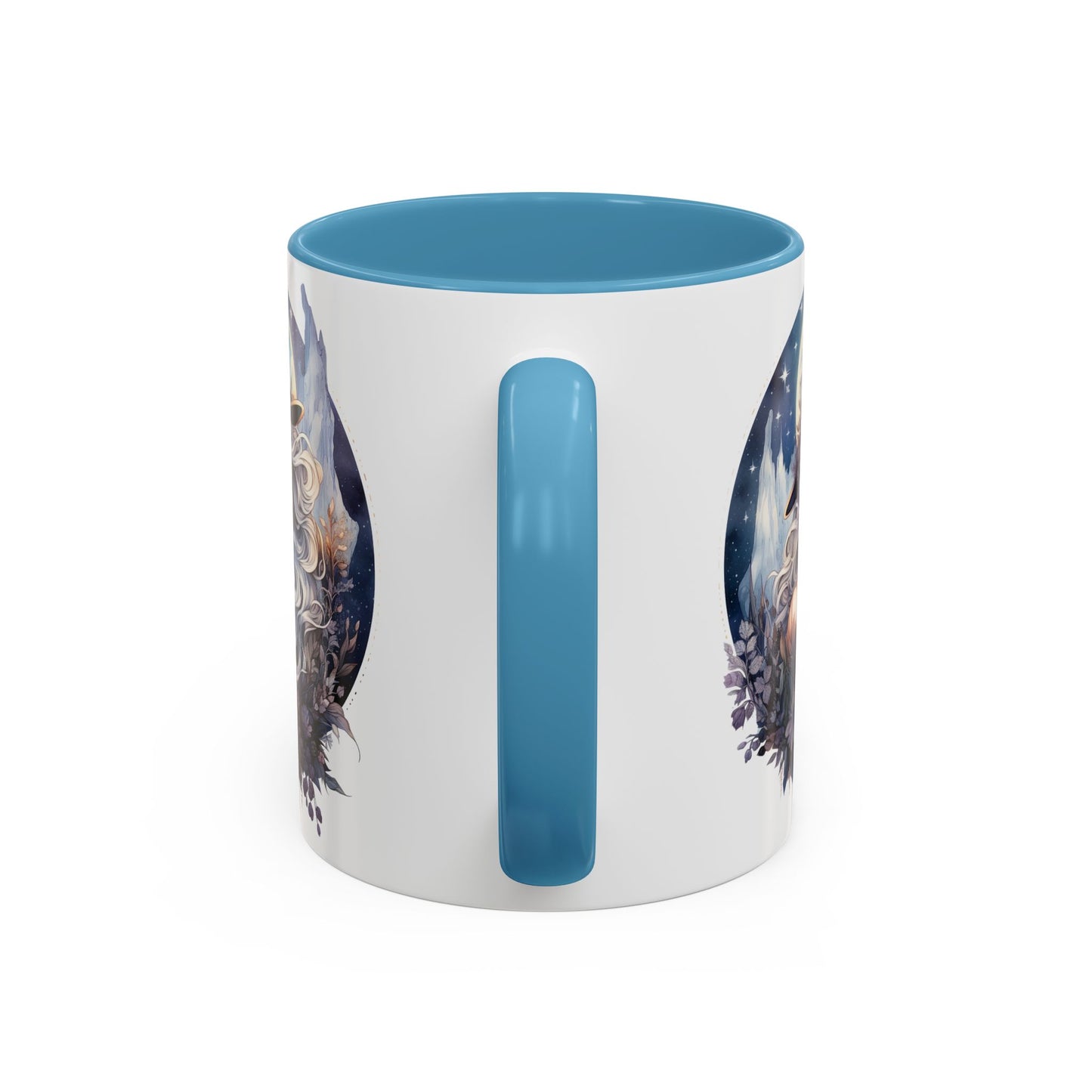 Mystical Floral Accent Coffee Mug, Enchanting Gift for Her, Elegant Home Decor, Celestial Mug, Perfect for Birthdays