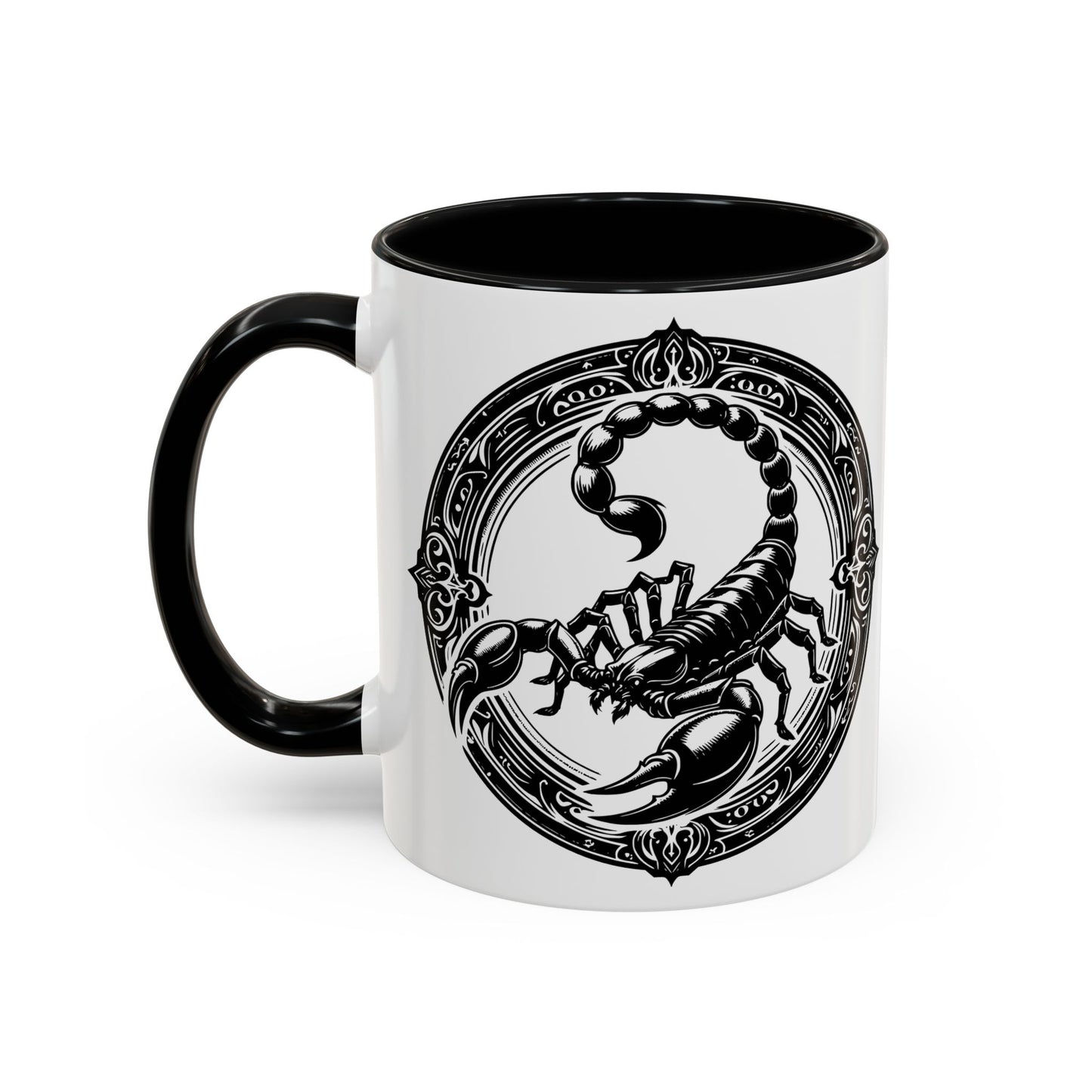 Scorpio Accent Coffee Mug - Personalized Gift, Zodiac Decor, Astrology Lover's Mug, Black and White Design, Birthday Gift