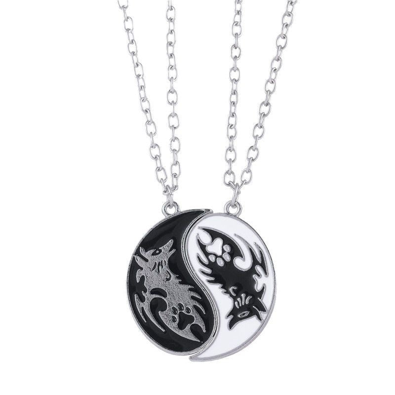 Double Dragon Totem Brothers Necklace Personality