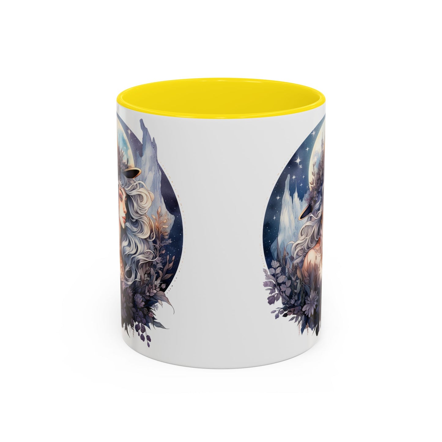 Mystical Floral Accent Coffee Mug, Enchanting Gift for Her, Elegant Home Decor, Celestial Mug, Perfect for Birthdays