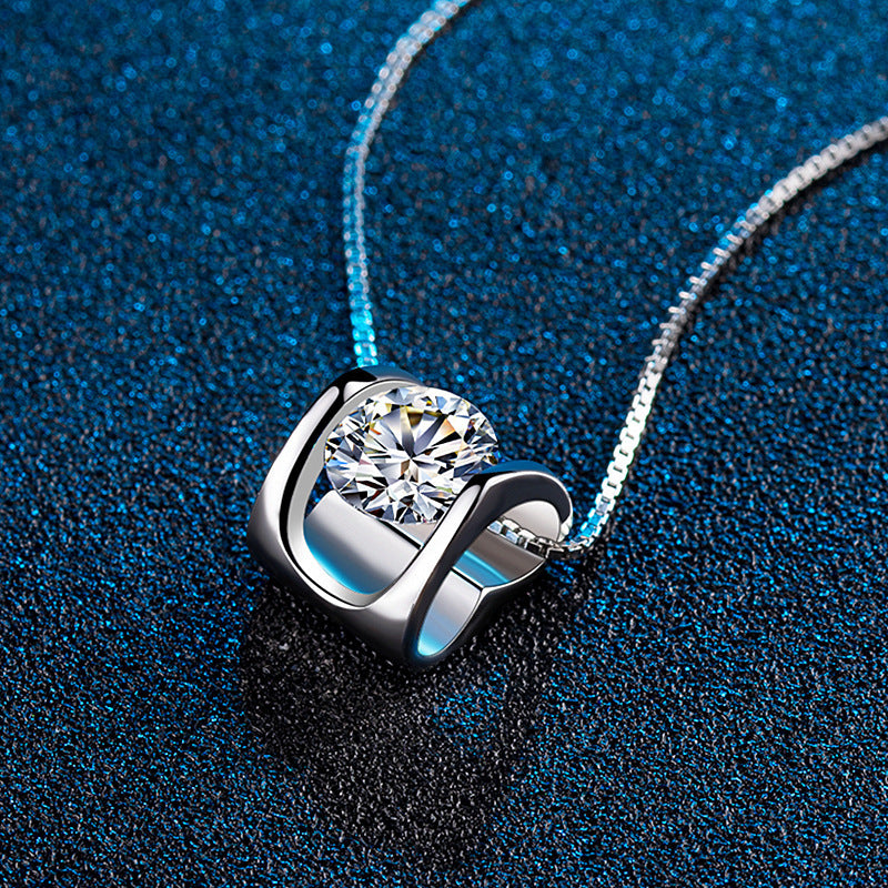 Sterling Silver Temperament Goddess Model Angel Eternal Love Necklace Single Pendant