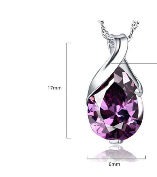 Sweet Purple Crystal Women's Necklace Angel Tears