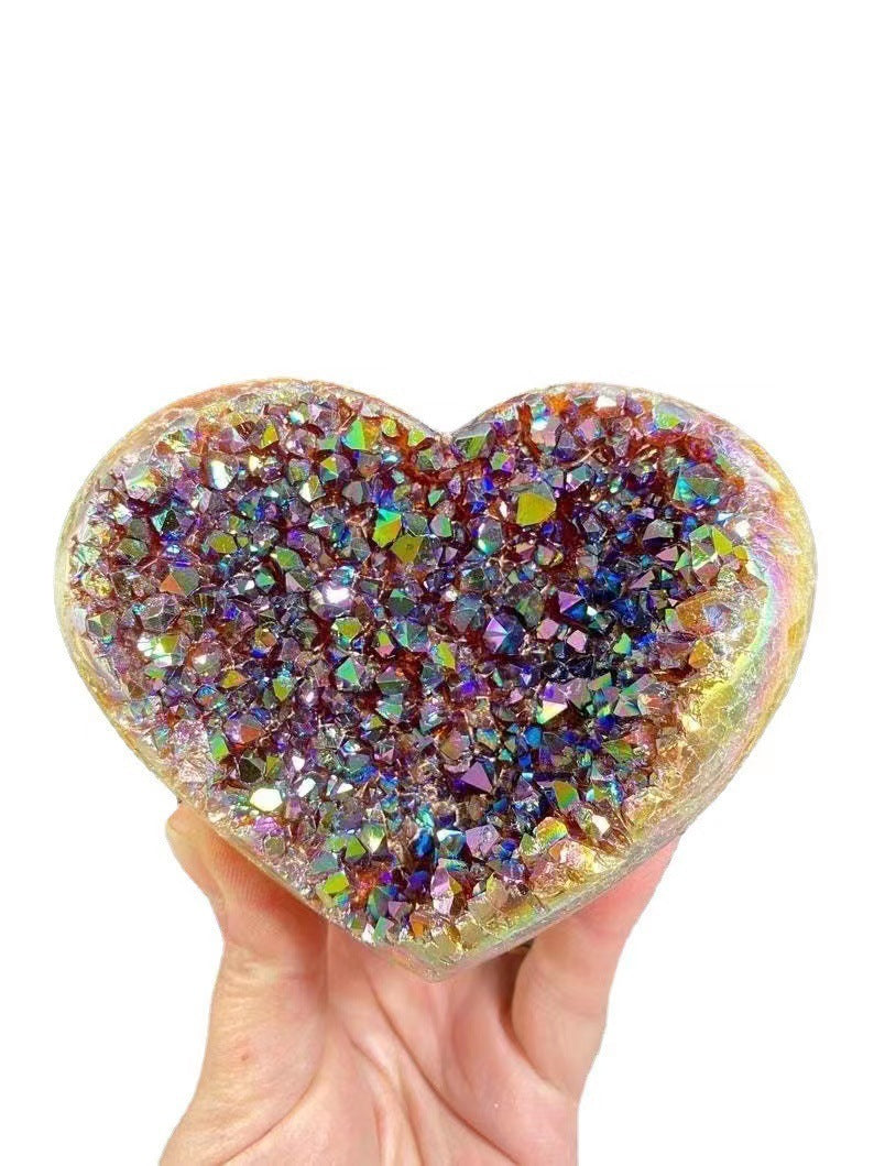 Rainbow Angel Halo Heart Shaped Crystal Resin