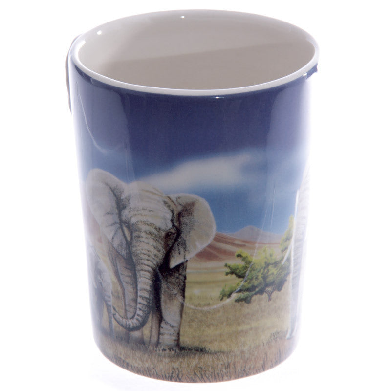 Tasse à café en céramique avec poignée de tête d'éléphant